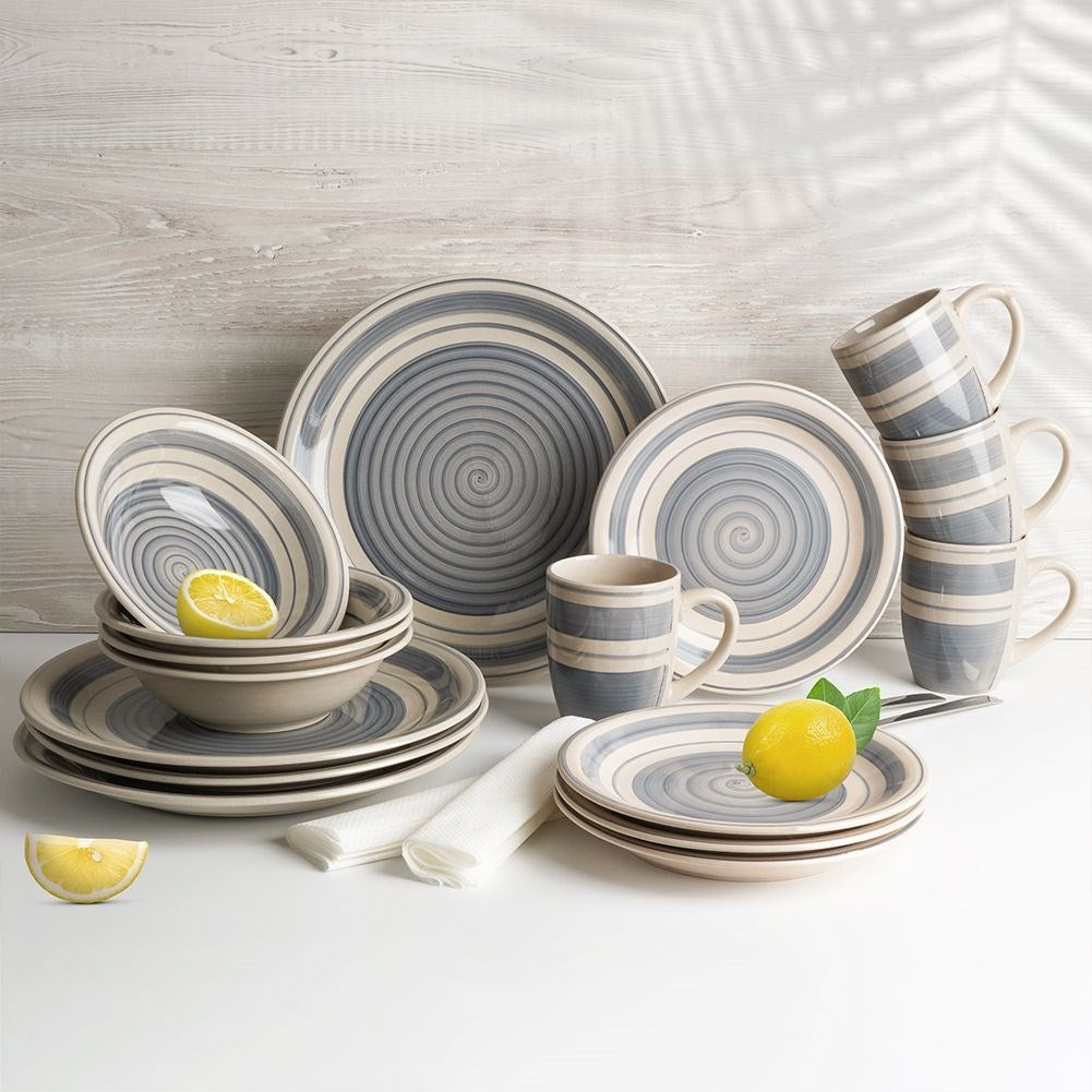 Perfect stoneware service for 4 people - 16 pieces