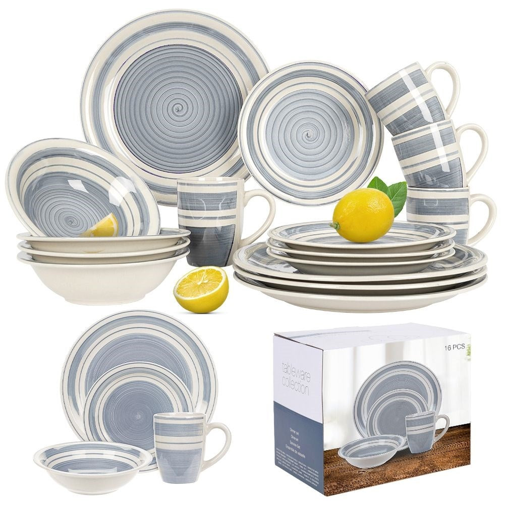 Perfect stoneware service for 4 people - 16 pieces