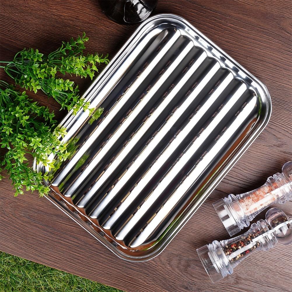 Perforated Stainless Steel Grill Plate for Meat, Fish, Vegetables & Fruit