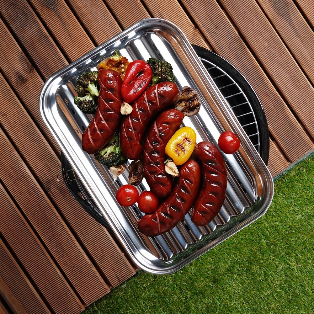 Perforated Stainless Steel Grill Plate for Meat, Fish, Vegetables & Fruit