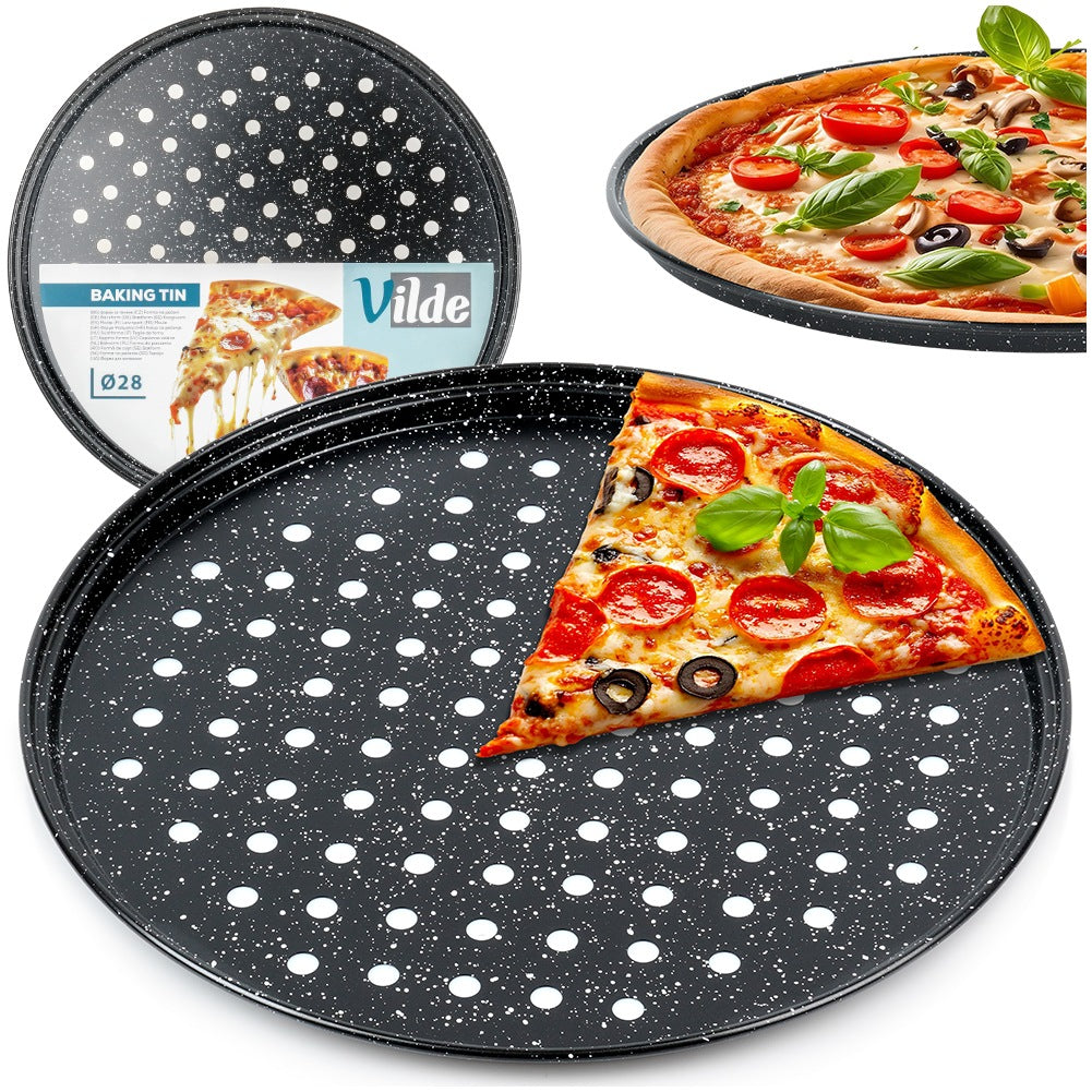 Perforated granite pizza pan 28 cm