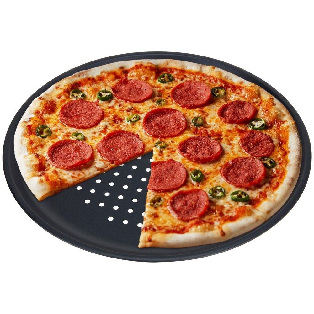 Perforated pizza sheet with non-stick for perfect pizza