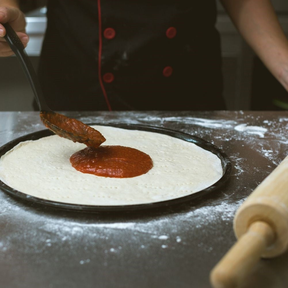 Perforated pizza sheet with non-stick for perfect pizza