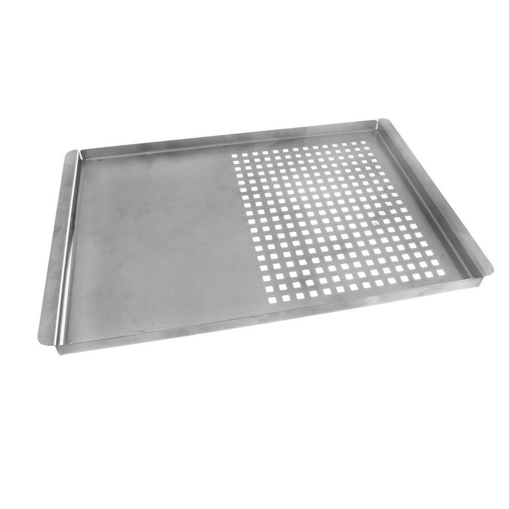 Perforated steel grill plate 40x26 cm