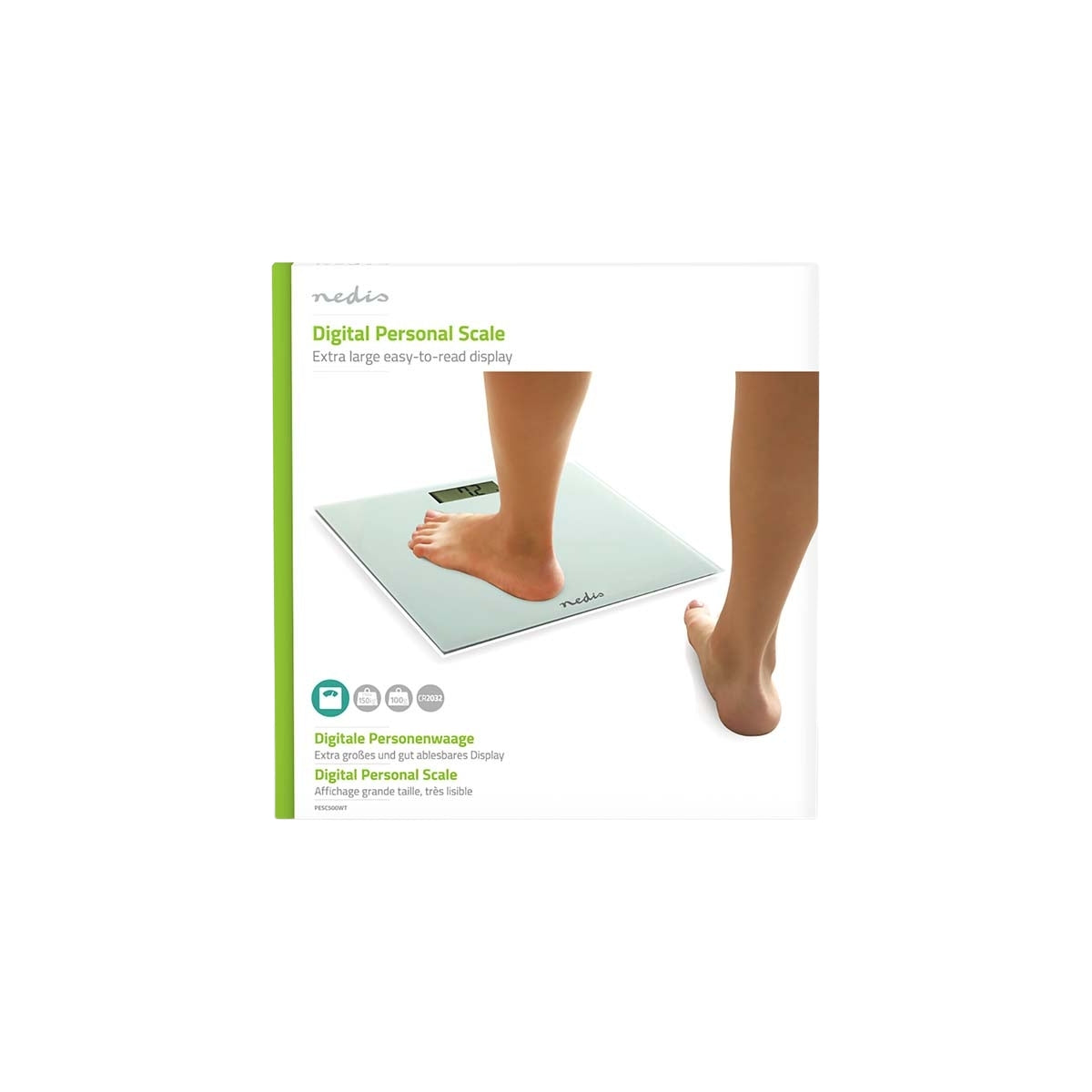 Personal scale | Digital | White | Tempered Glass | Maximum weighing capacity: 150 kg
