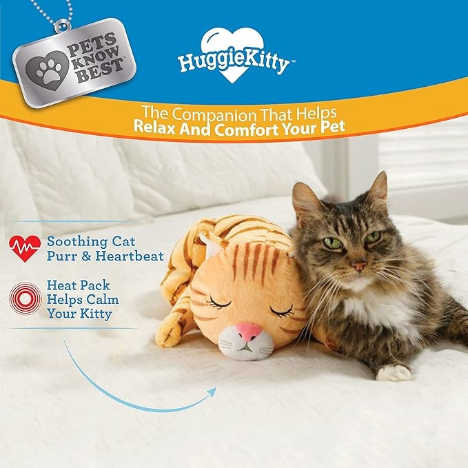 Pet Comfort Toy with Heartbeat – Orange Tabby