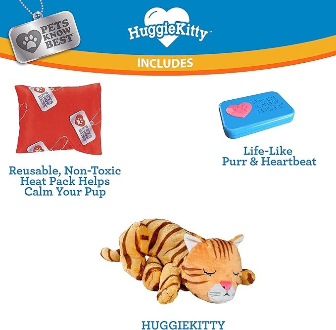 Pet Comfort Toy with Heartbeat – Orange Tabby