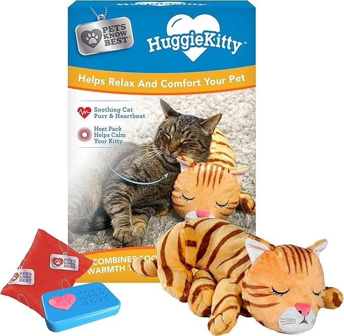 Pet Comfort Toy with Heartbeat – Orange Tabby