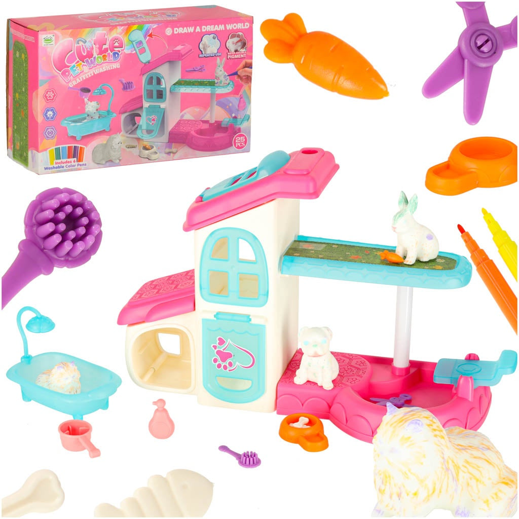 Pet Hotel Spa House for Dogs & Cats, 26-Piece Set