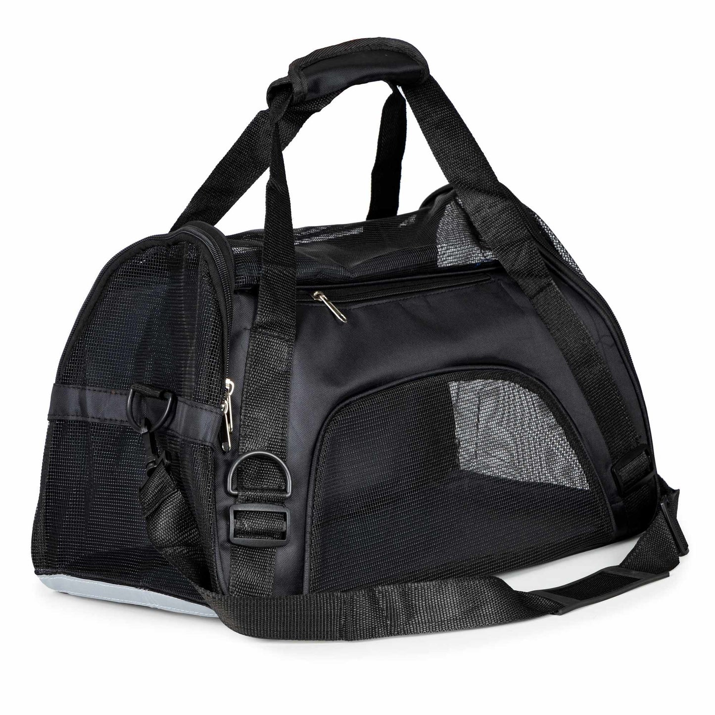 Pet Travel Carrier Bag with Ventilation Mesh, Black