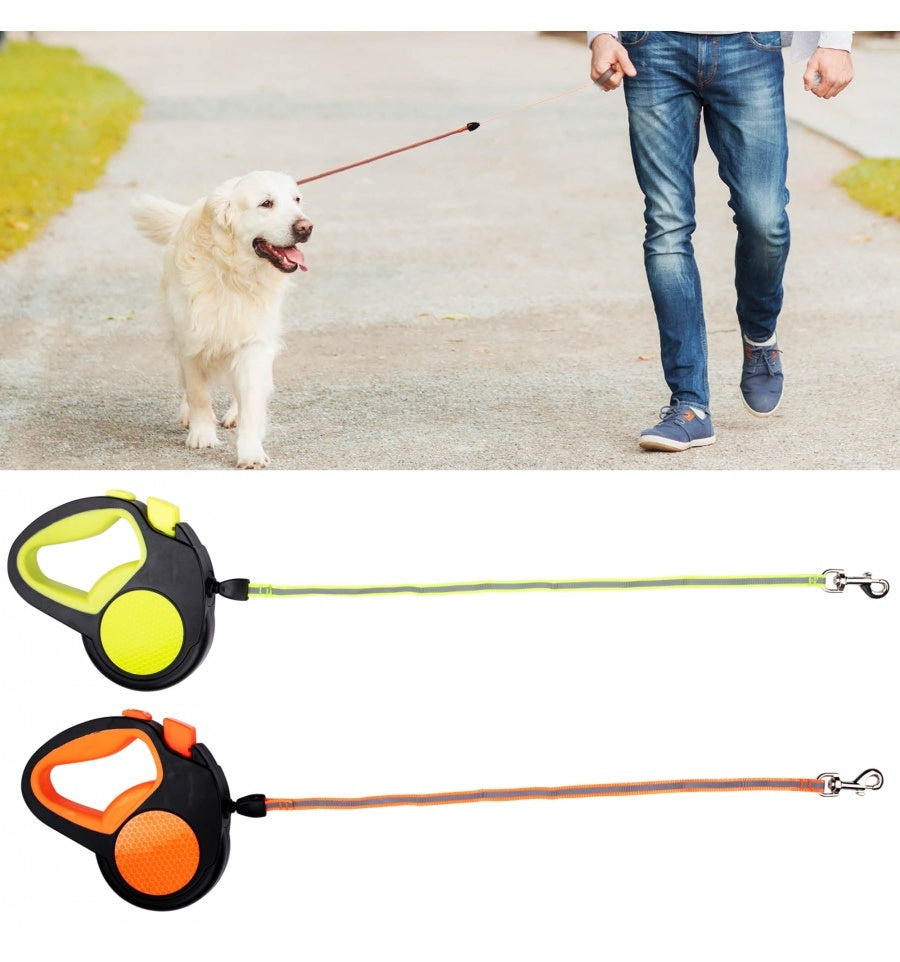 Pet Treatment ED-41678: Retractable Glow in the Dark Dog Leash - 5M Orange