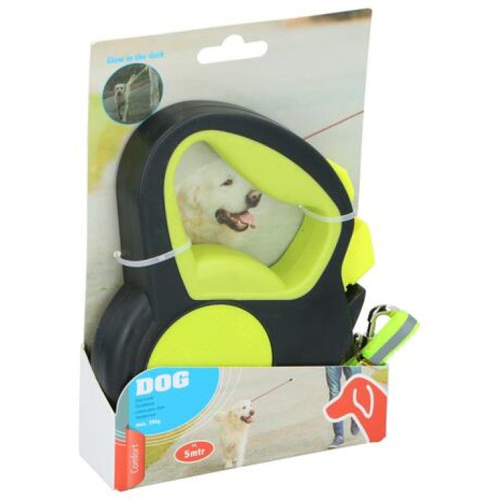 Pet Treatment ED-41678: Retractable Glow in the Dark Dog Leash - 5M Yellow