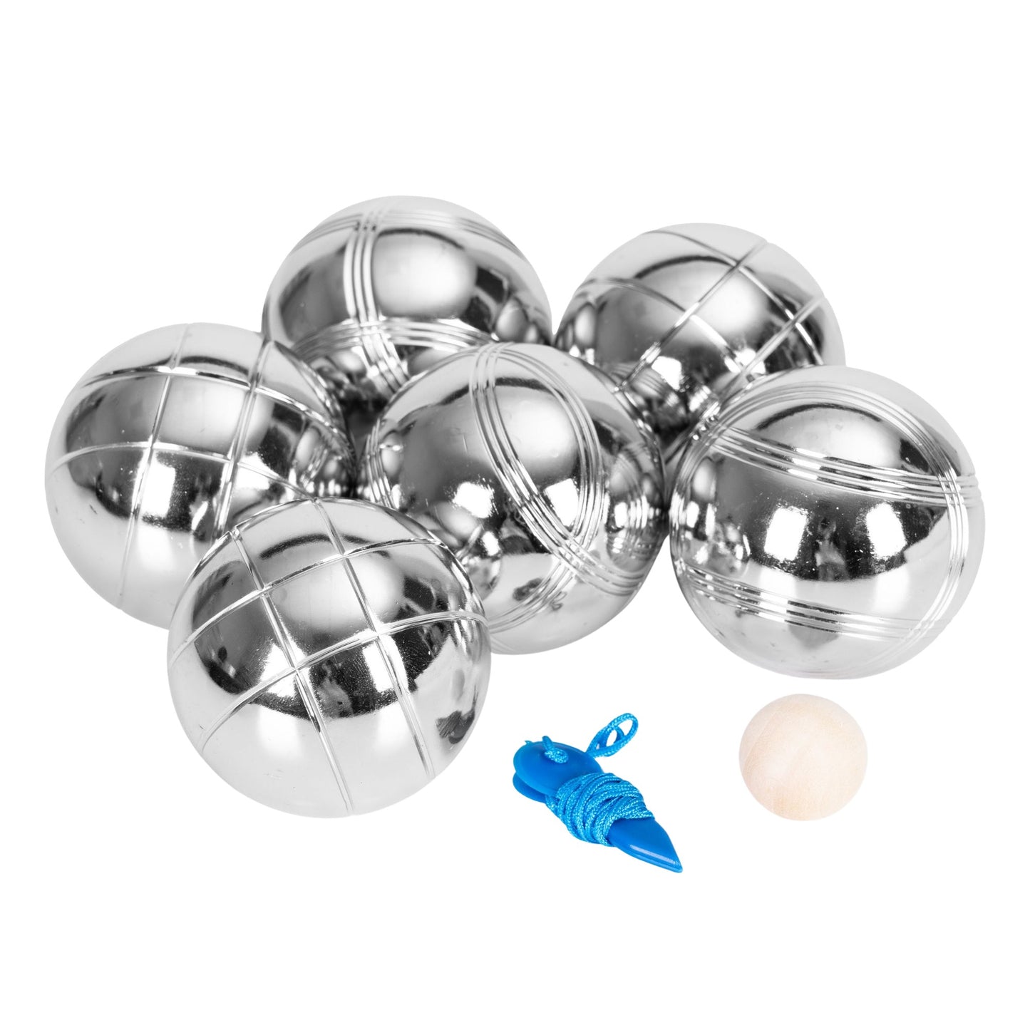 Petanque Boules Set, 6 Chrome Balls, Case & Accessories