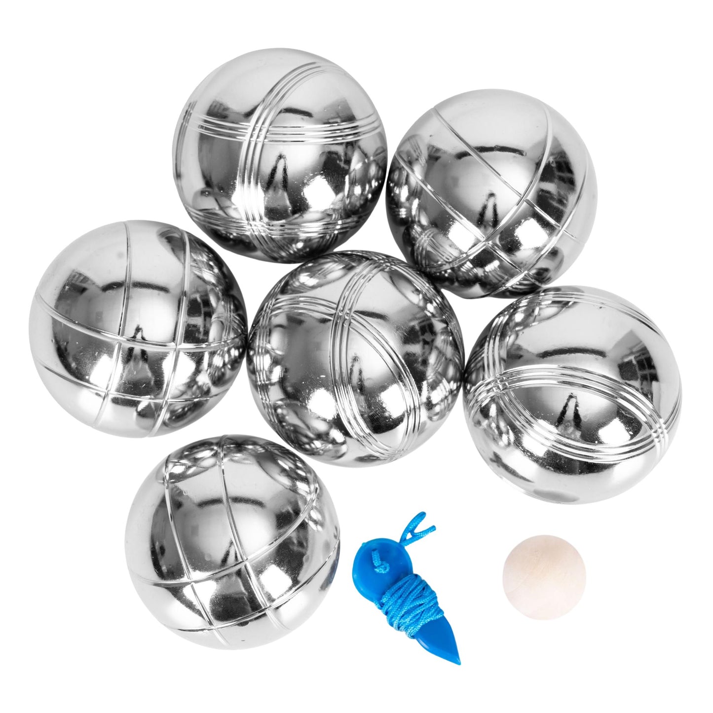 Petanque Boules Set, 6 Chrome Balls, Case & Accessories