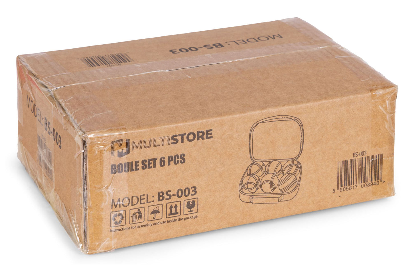 Petanque Boules Set, 6 Chrome Balls, Case & Accessories