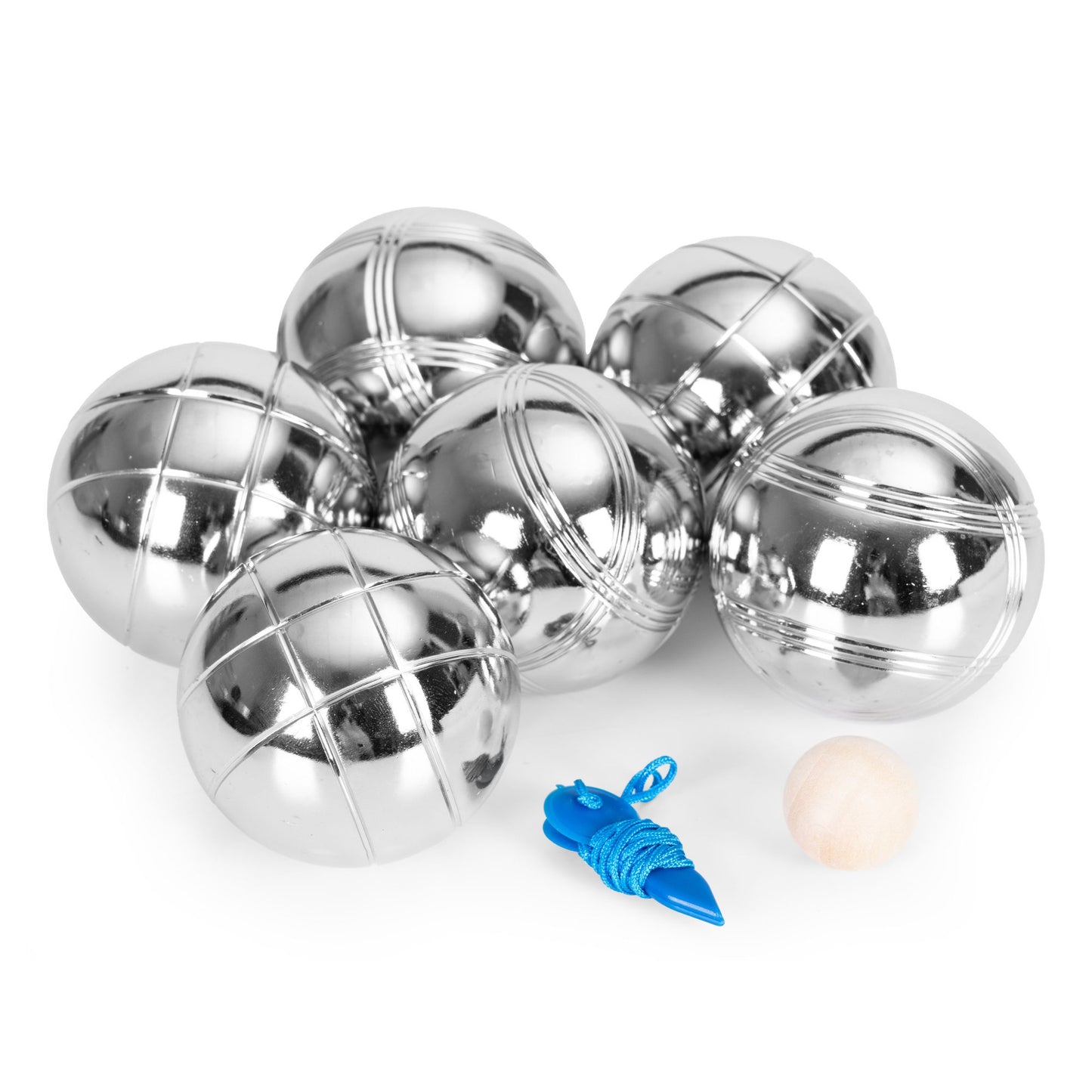 Petanque Boules Set, 6 Chrome Balls, Case & Accessories