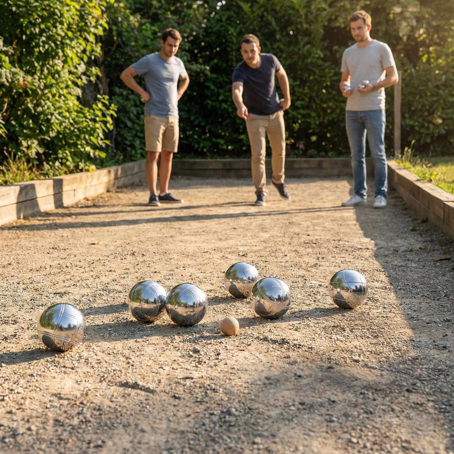 Petanque Boules Set, 8 Chrome Steel Balls + Case