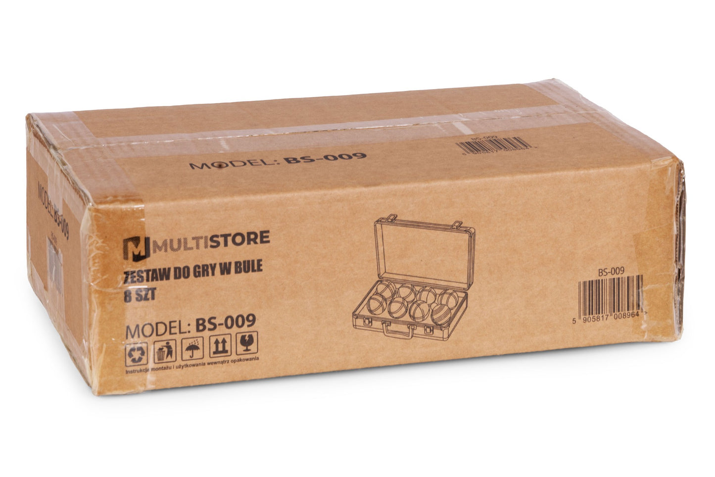 Petanque Boules Set, 8 Chrome Steel Balls + Case