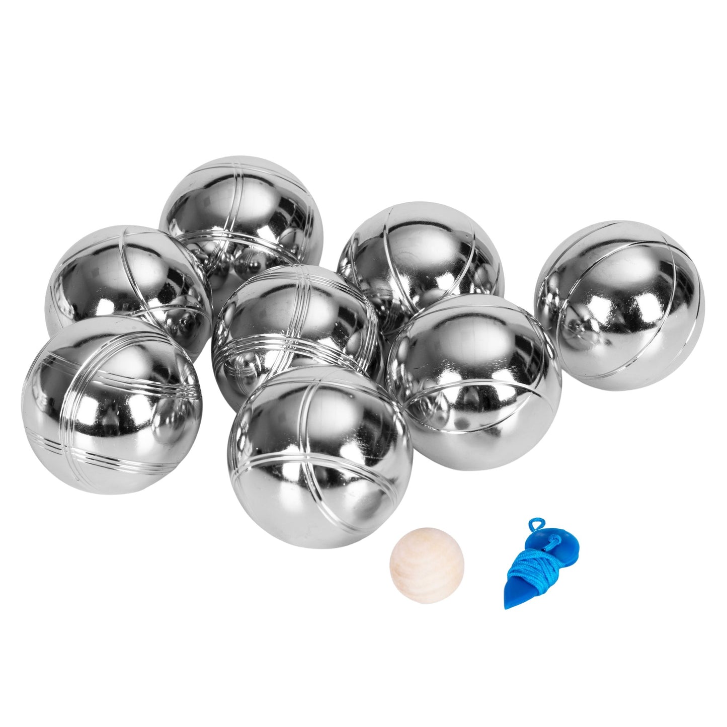 Petanque Boules Set, 8 Chrome Steel Balls + Case