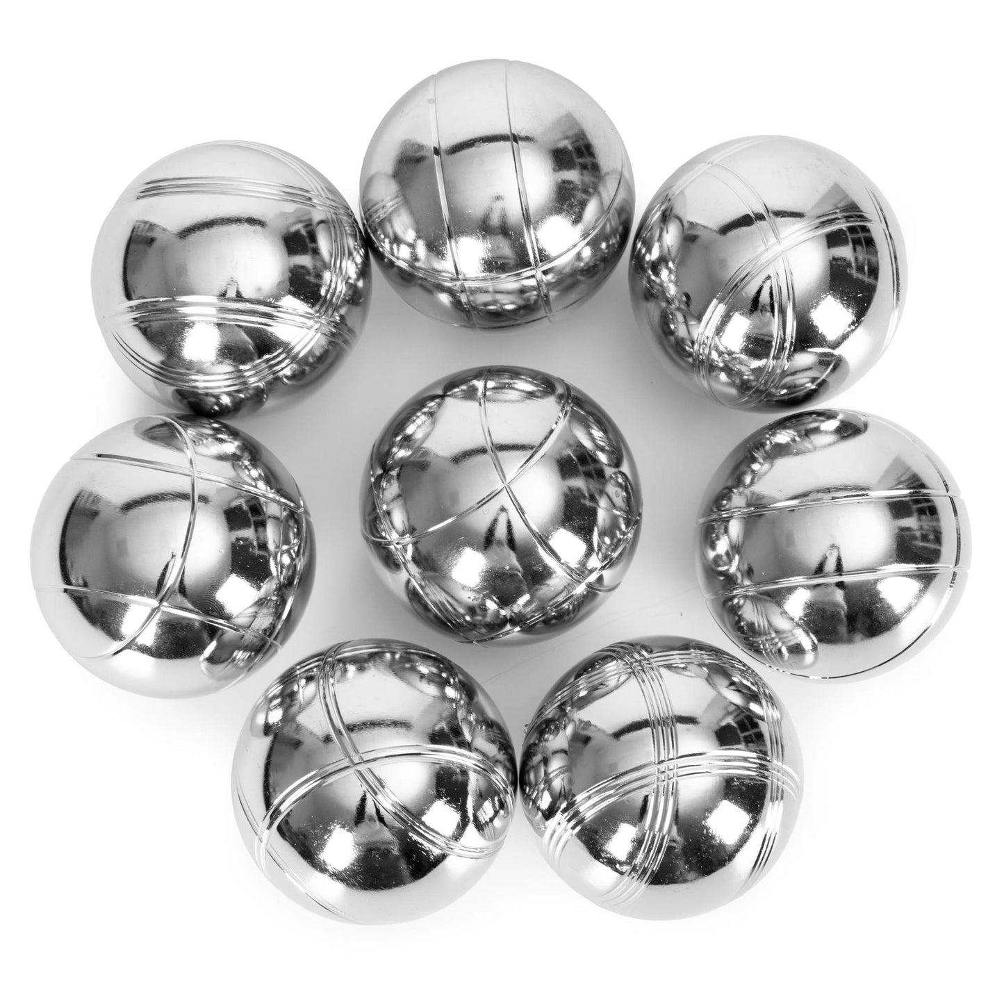 Petanque Boules Set, 8 Chrome Steel Balls + Case