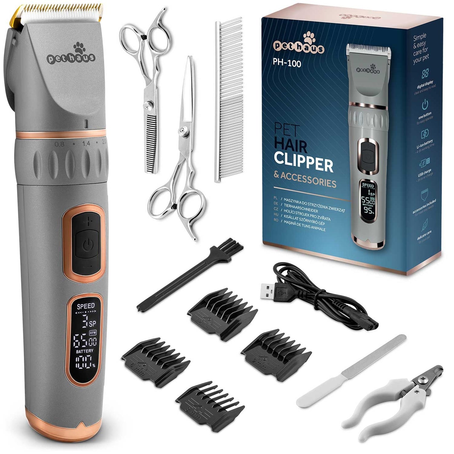 Pethaus PH-100 animal clipper, gray
