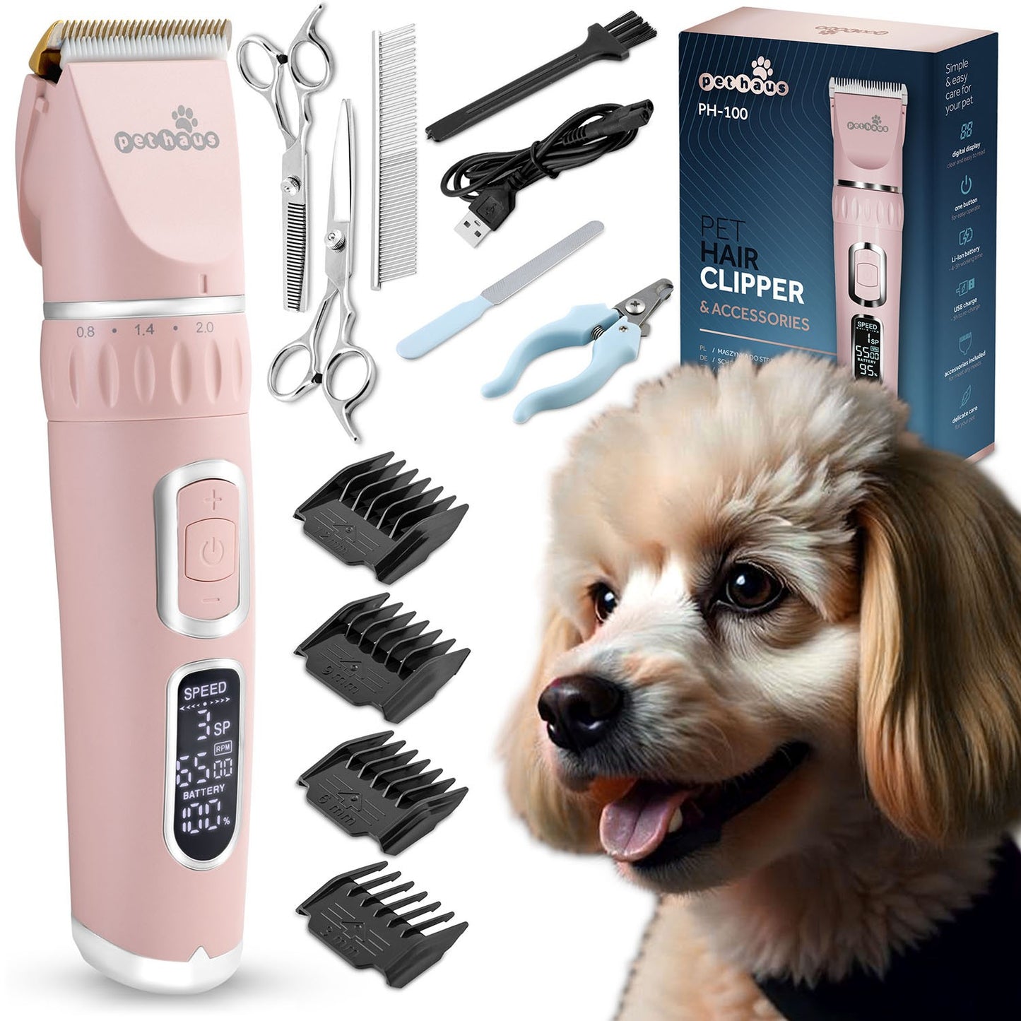 Pethaus PH-100 animal clipper, pink