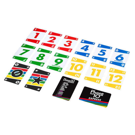 Phase 10 Express Card Game, Fast Play, 2-3 Players