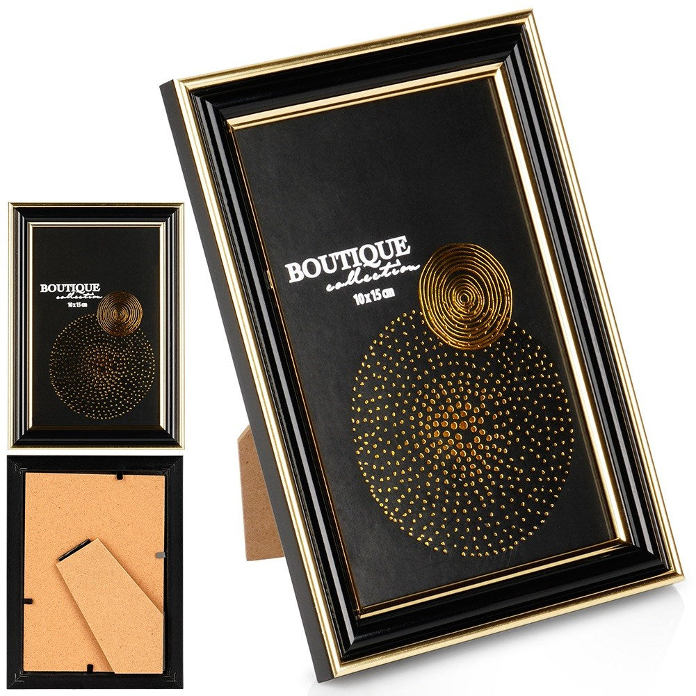 Photo frame black gold 10x15 cm