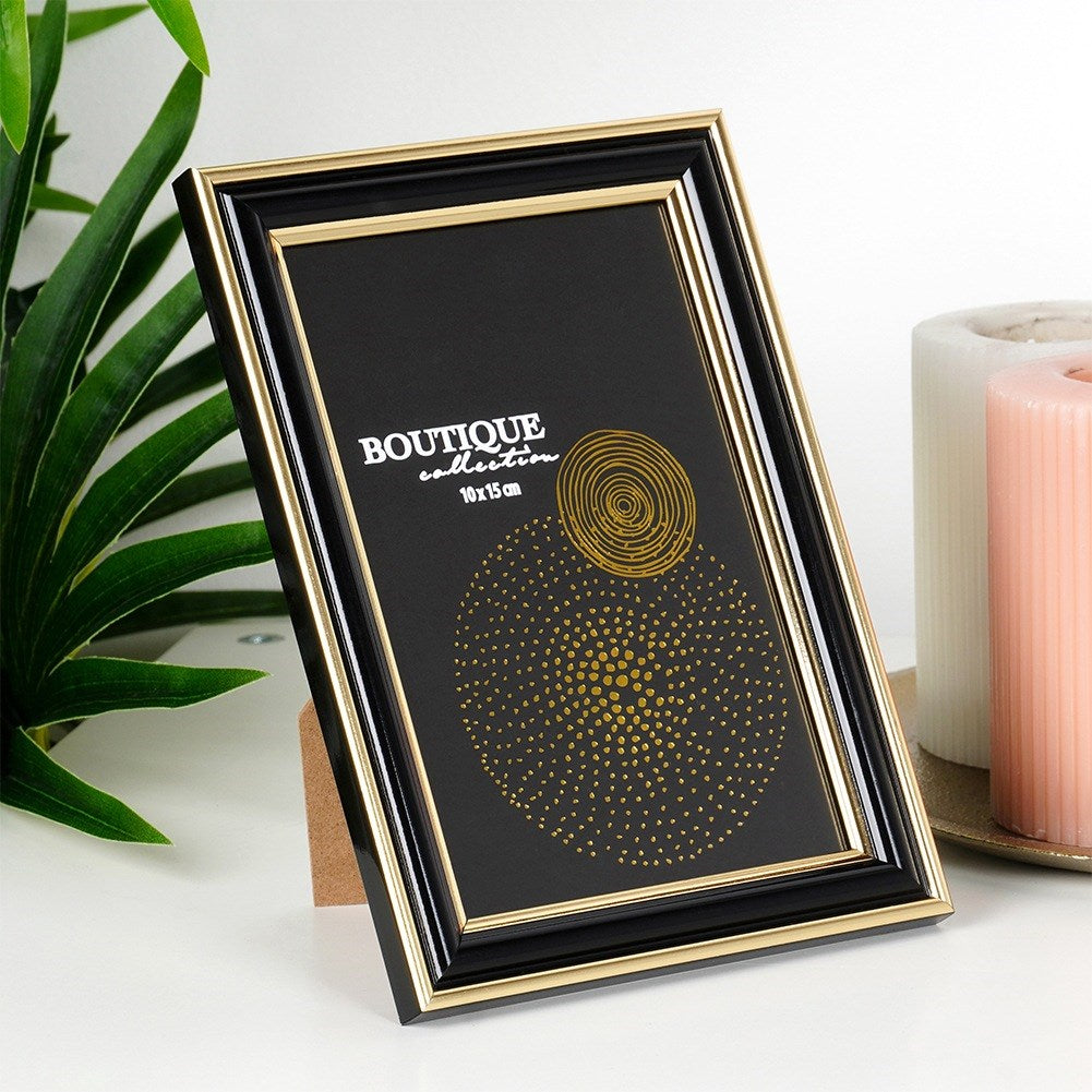 Photo frame black gold 10x15 cm