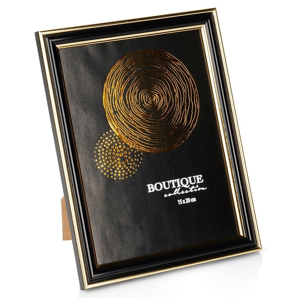 Photo frame black gold 15x20 cm