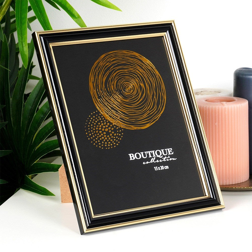 Photo frame black gold 15x20 cm