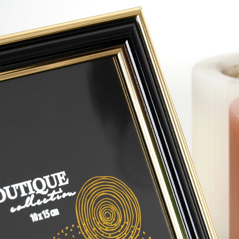 Photo frame black gold 15x20 cm