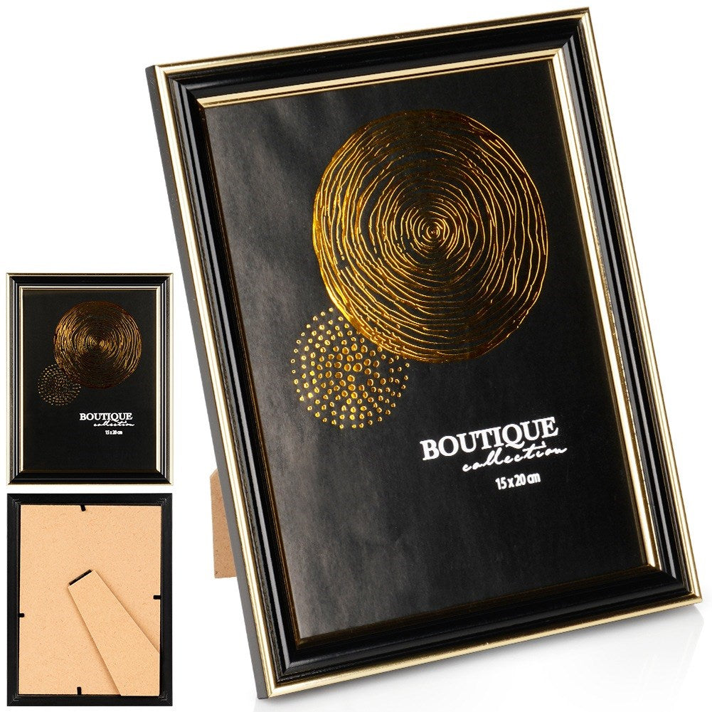 Photo frame black gold 15x20 cm