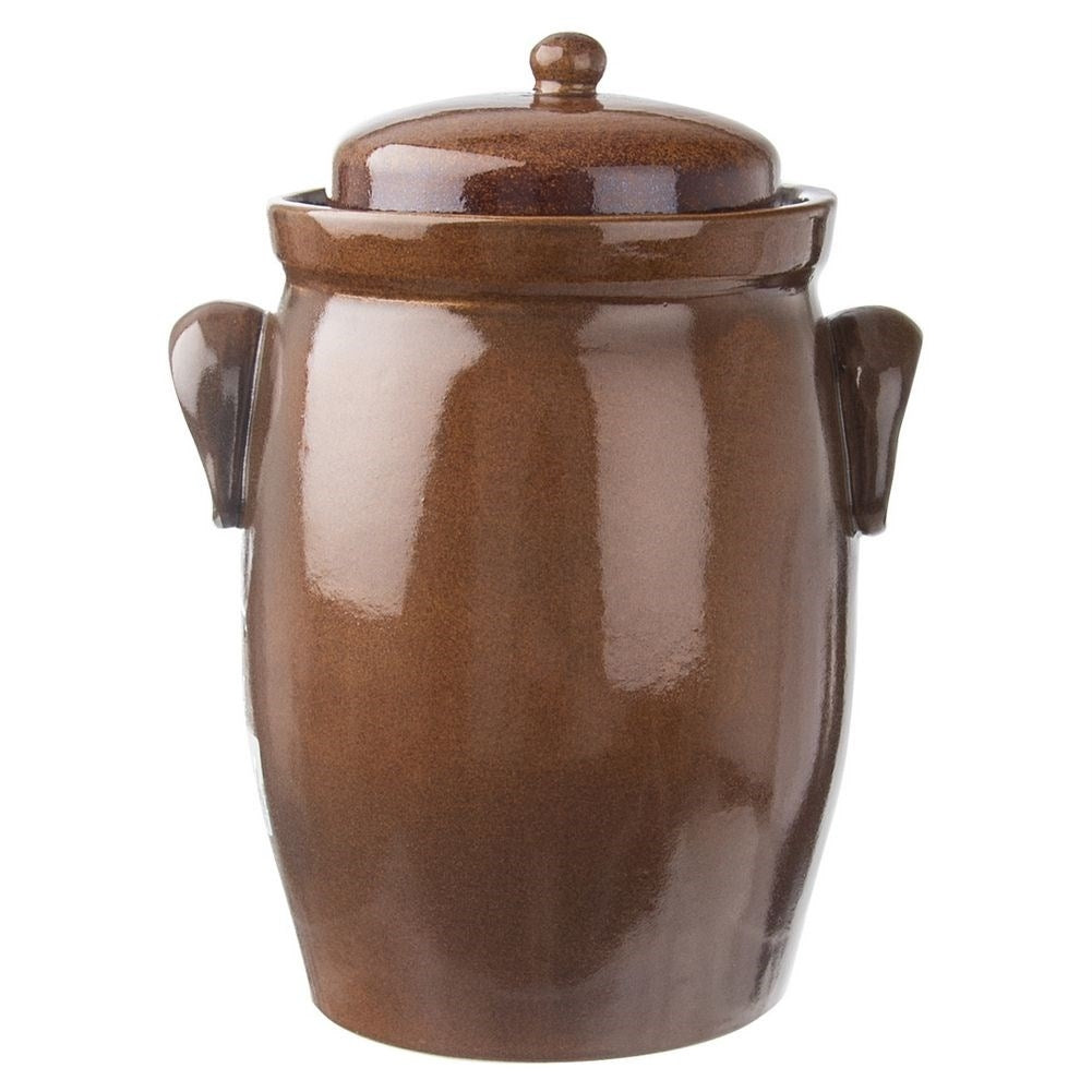 Pickling pot in glazed ceramic with water jacket