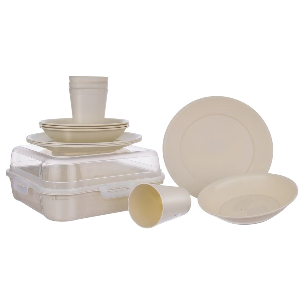 Picnic set: Plastic plates & mugs in convenient packaging