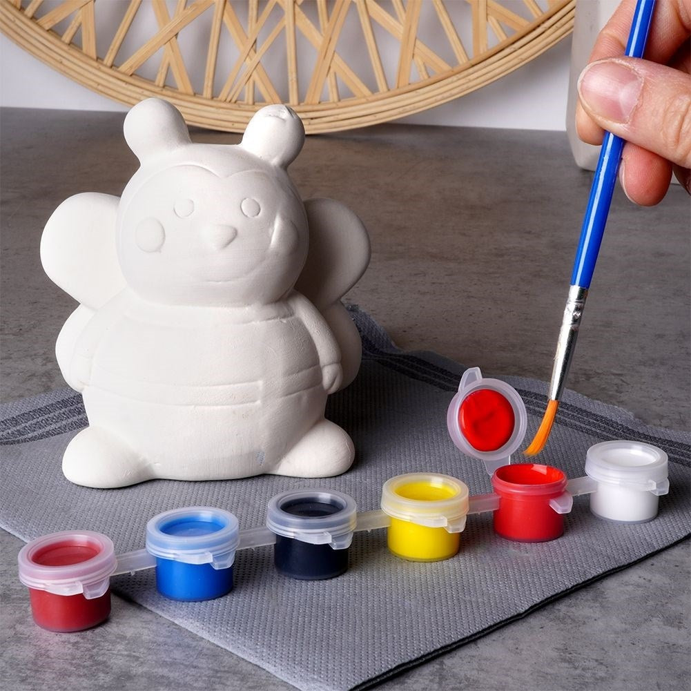 Piggy Bank Bee for Own Painting with Paints and Brush