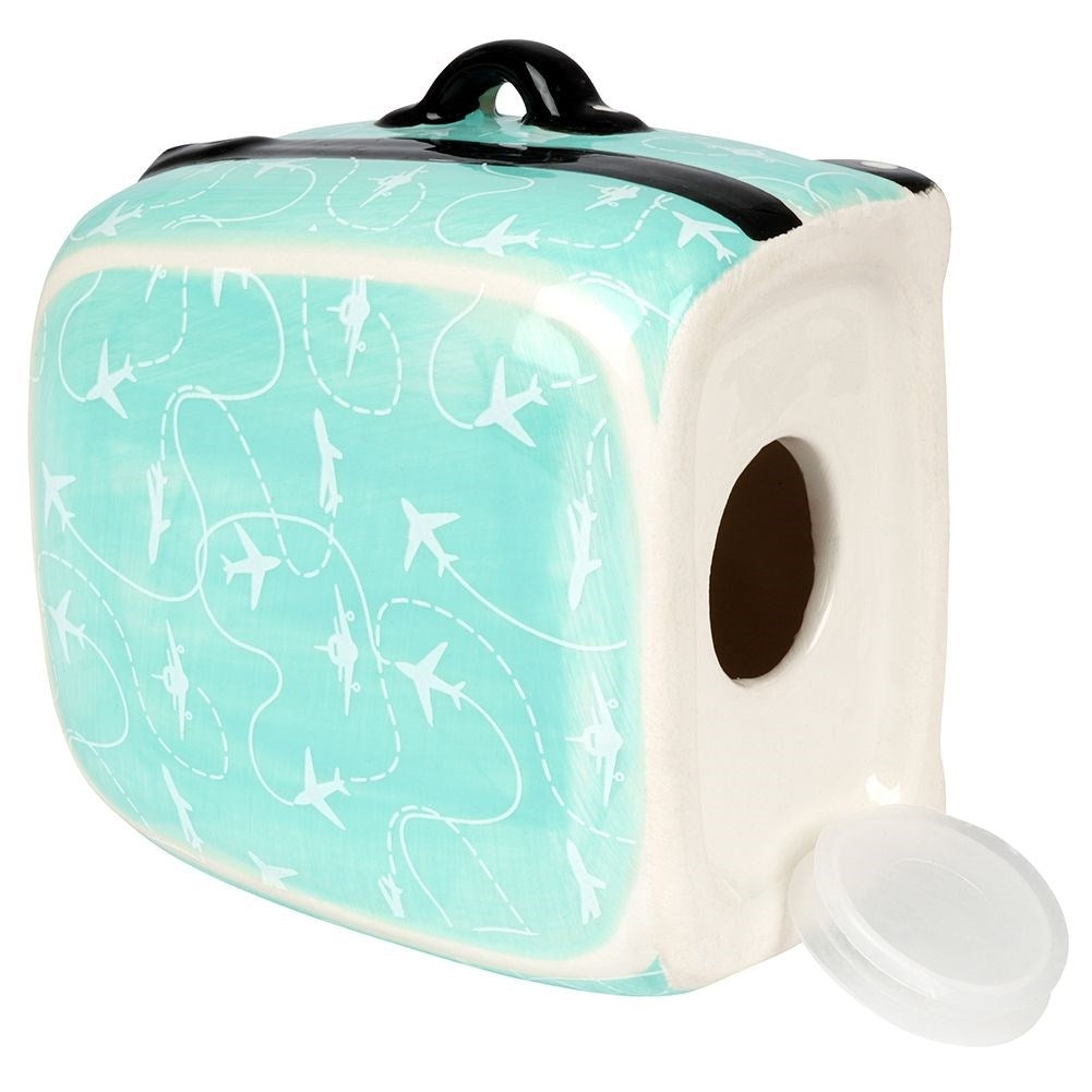 Piggy bank in turquoise ceramic - decorative and practical
