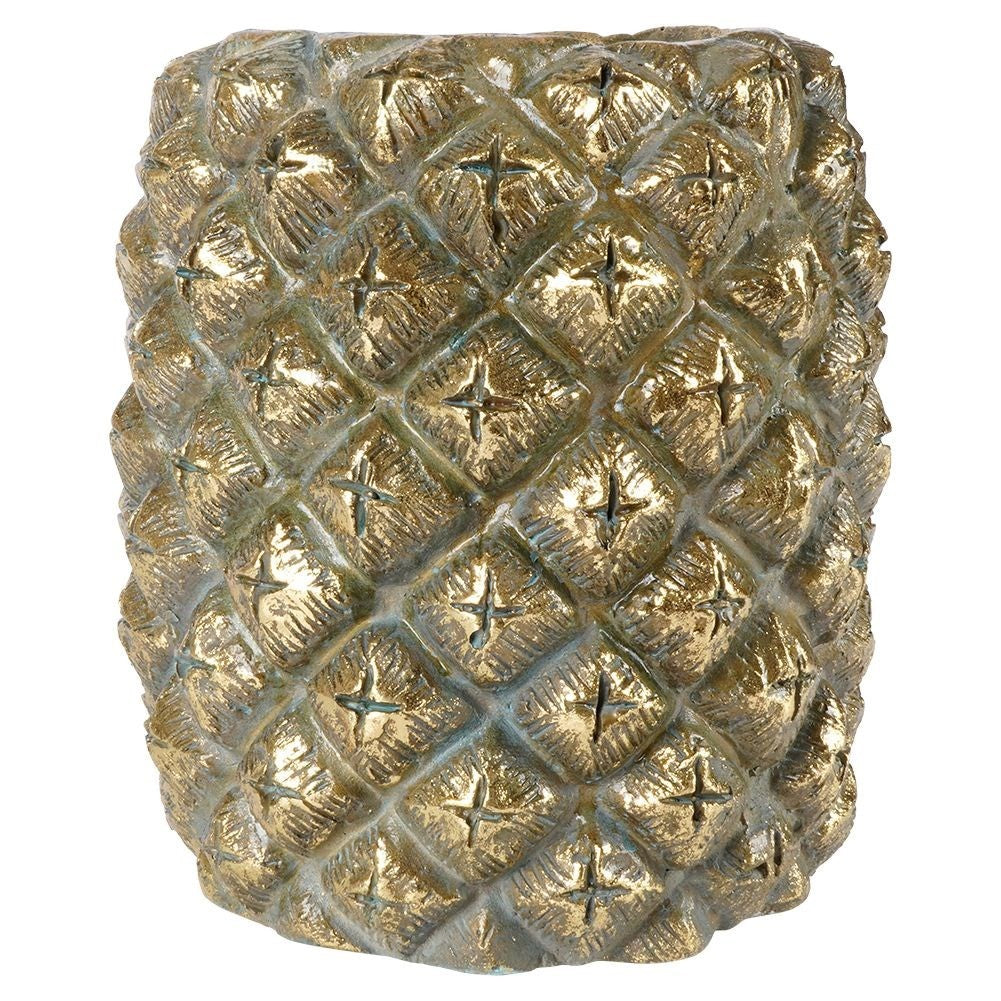 Pineapple-shaped pot in gold for exclusive interior design