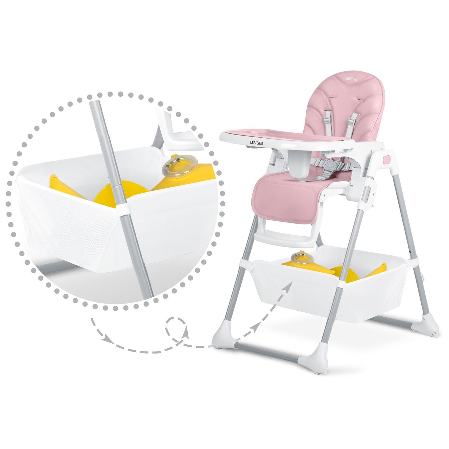Pink Dining Chair for Children Ricokids Tulo