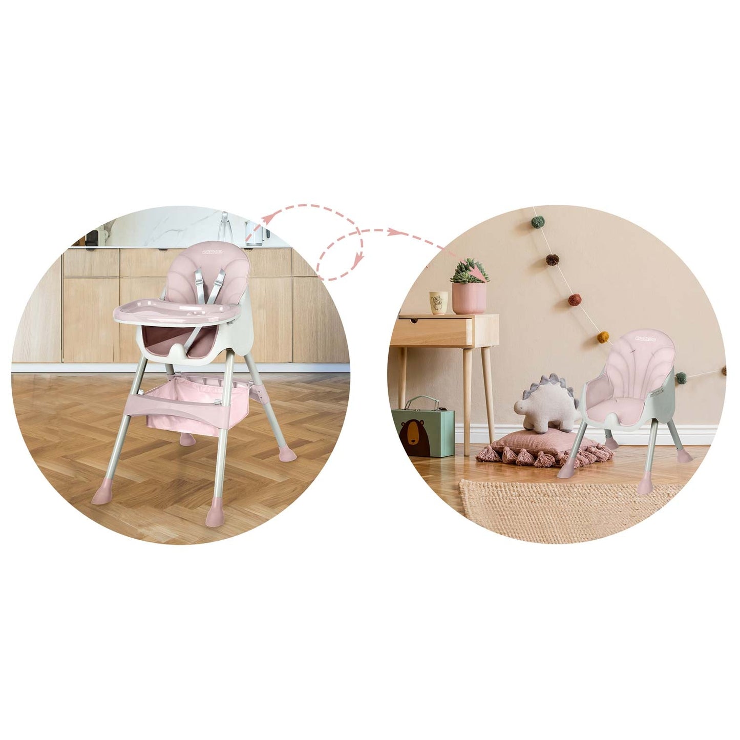 Pink Dining Chair with Table for Babies - Milo