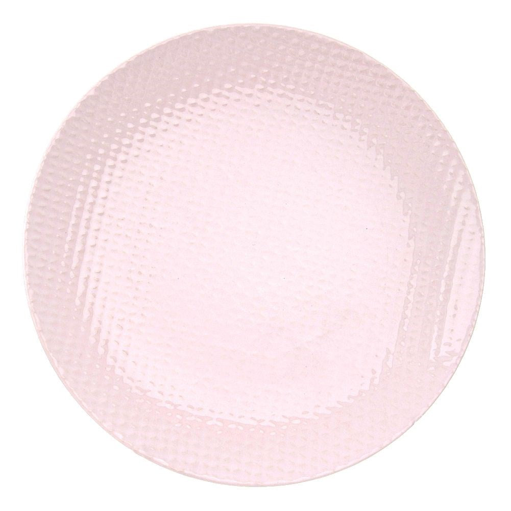 Pink RELIEF ceramic dessert plate 21 cm