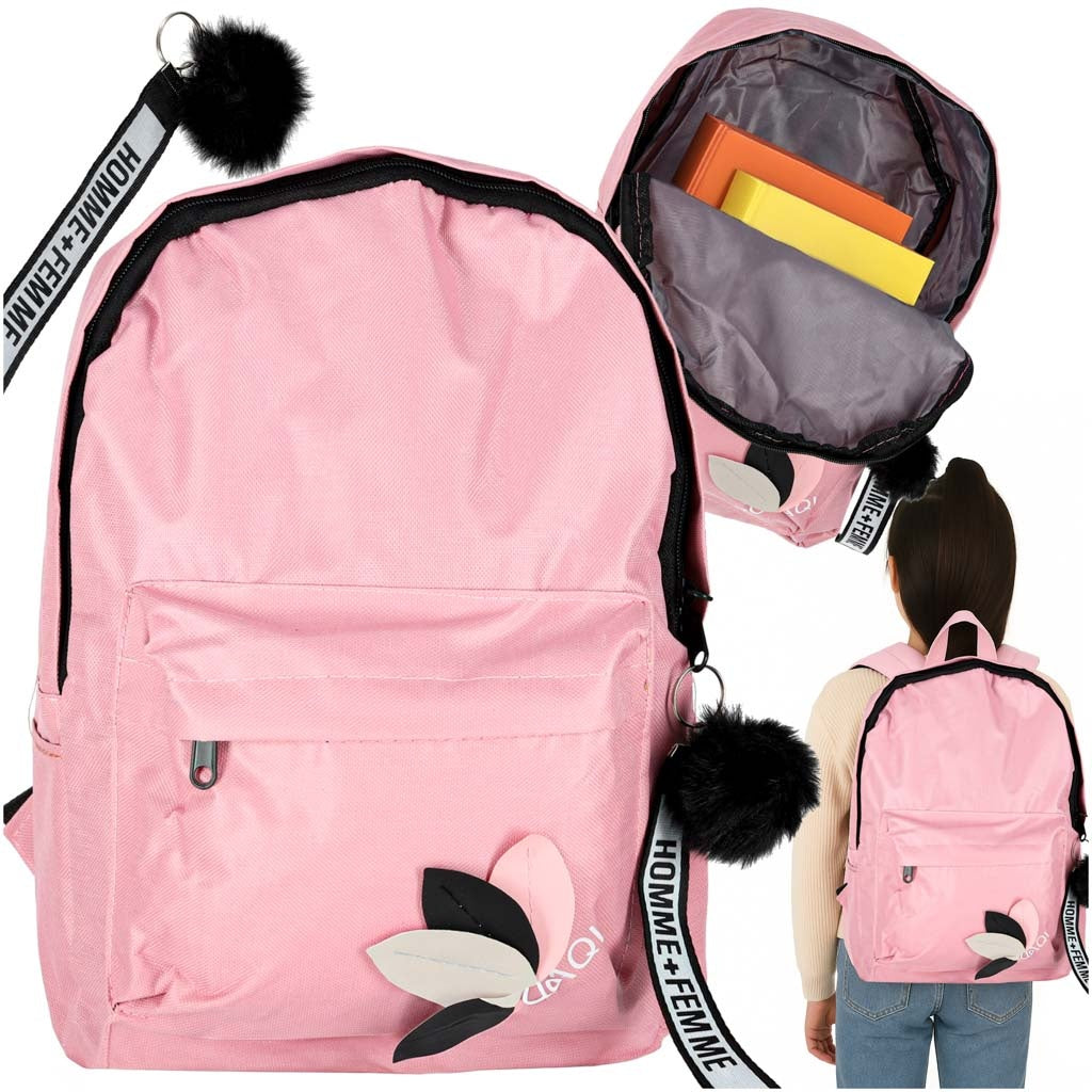 Pink School Backpack, Single Compartment