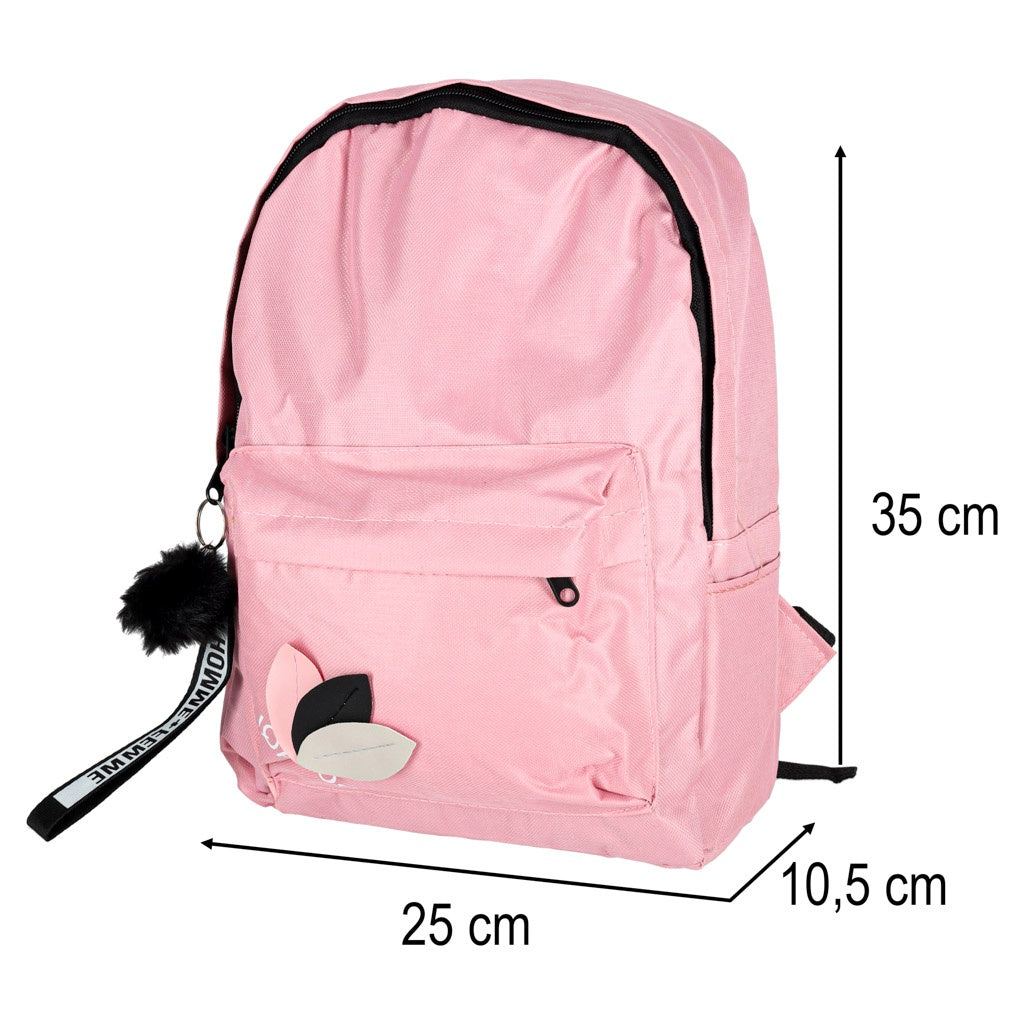 Pink School Backpack, Single Compartment