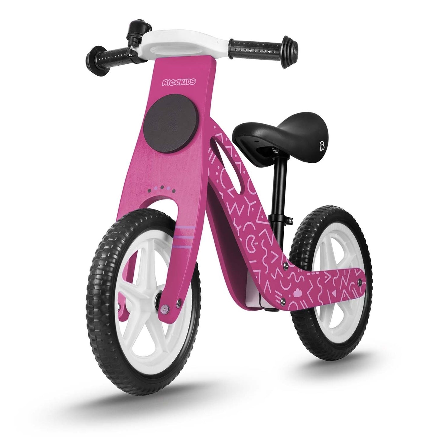 Pink Wooden balance bike Ricokids RC-614