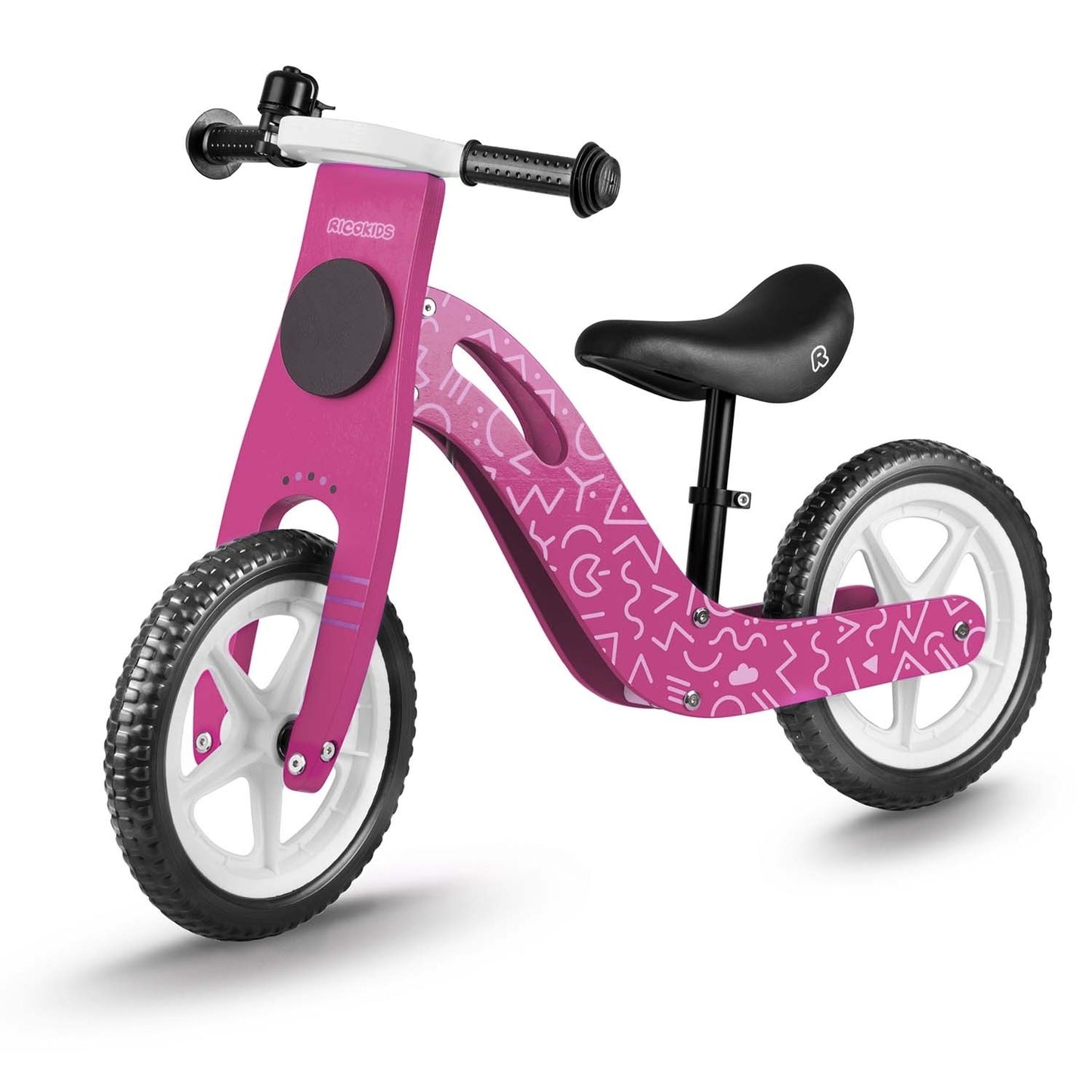 Pink Wooden balance bike Ricokids RC-614