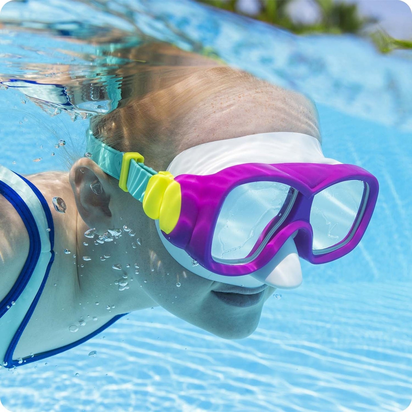 Pink and turquoise swimming mask Bestway 22039
