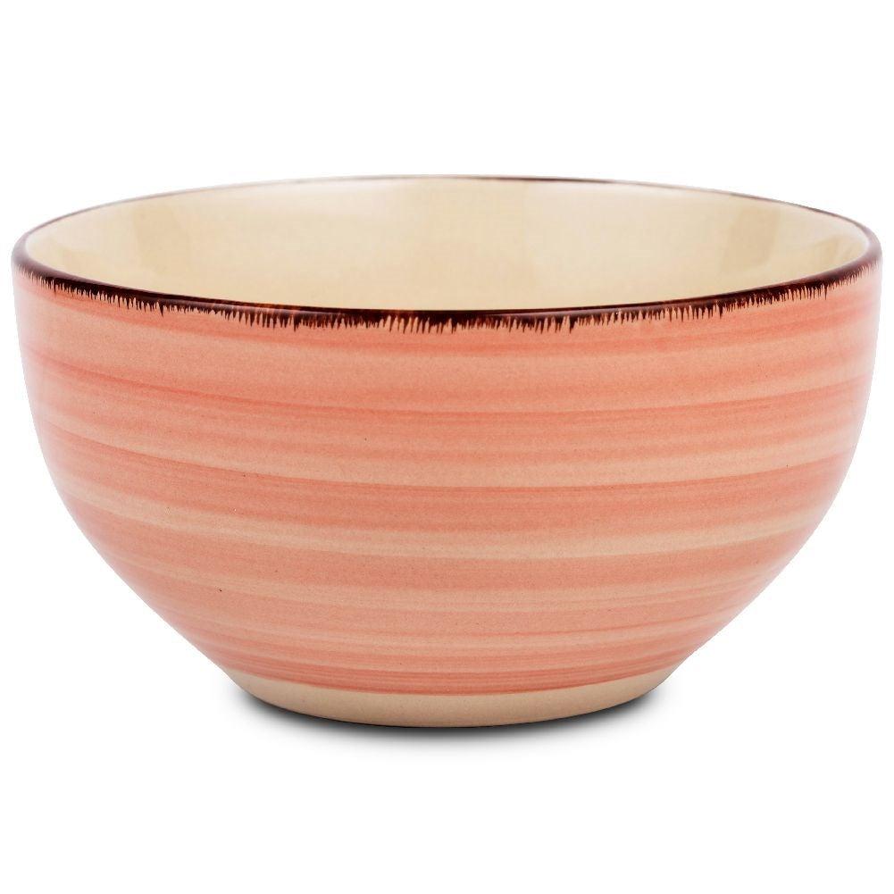Pink ceramic bowl LINES 14.5 cm, 750 ml