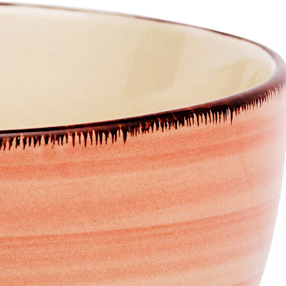 Pink ceramic bowl LINES 14.5 cm, 750 ml