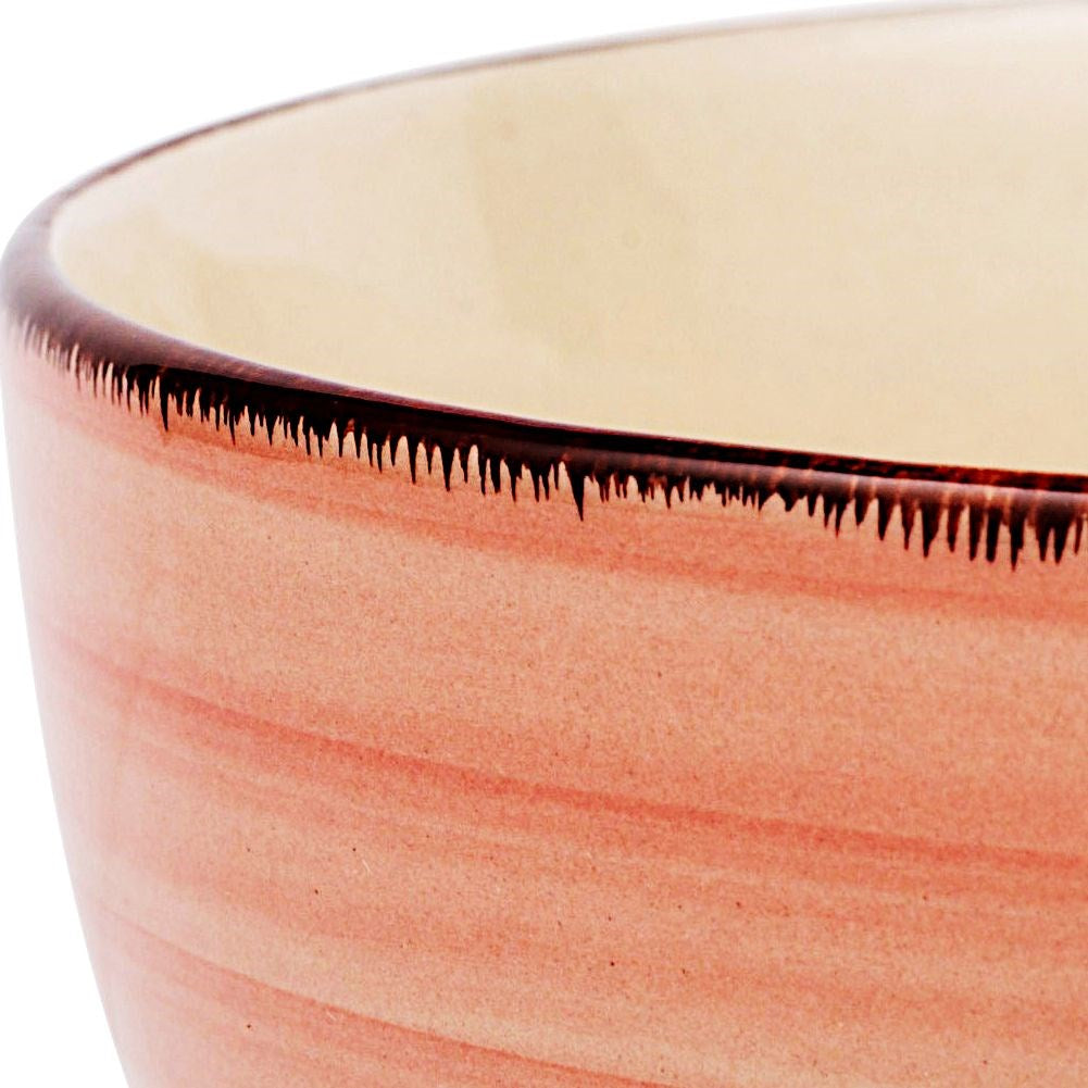 Pink ceramic bowl LINES 14.5 cm, 750 ml