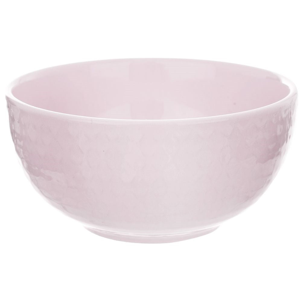 Pink ceramic bowl RELIEF 14 cm, 600 ml